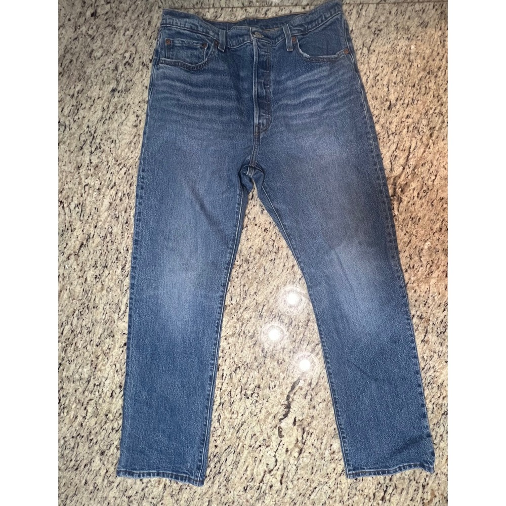 Levi Strauss 501 Jeans Blue Button Fly Straight Leg Denim W33 L30